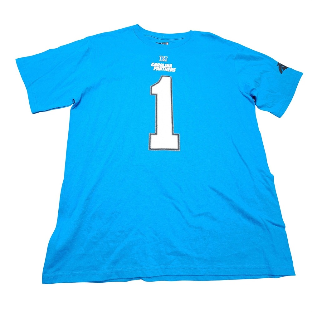 NFL Team Apparel Carolina Panthers Cam Newton 1 T-Shirt Blue Mens Large NWT